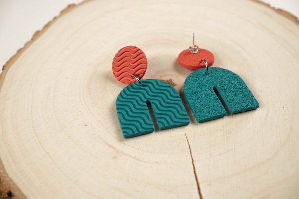 Pendientes Arco Azul - Coral - Imagen 4