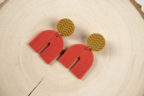 Pendientes Arco Coral - Ocre - Imagen 5