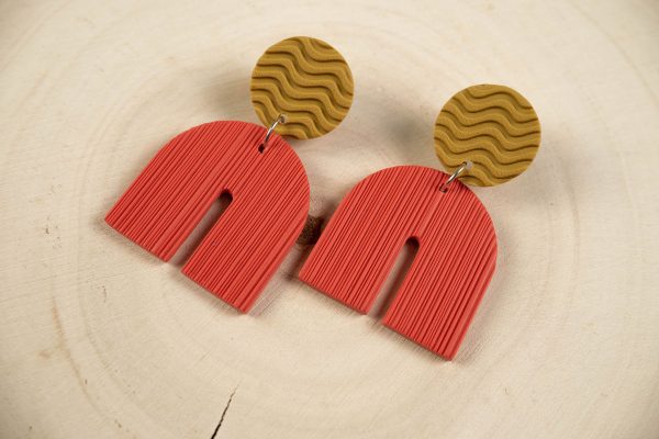 Pendientes Arco Coral - Ocre