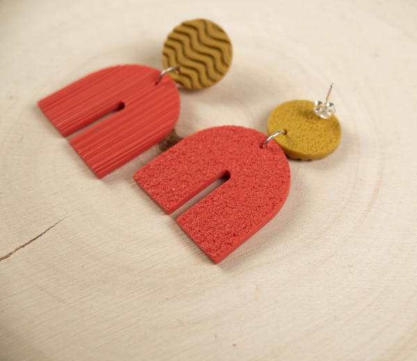 Pendientes Arco Coral - Ocre - Imagen 3