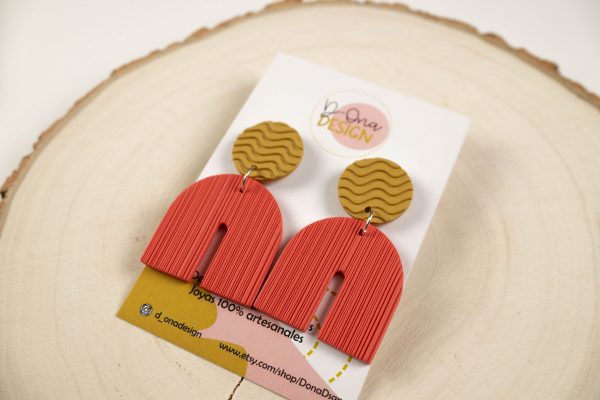 Pendientes Arco Coral - Ocre - Imagen 4