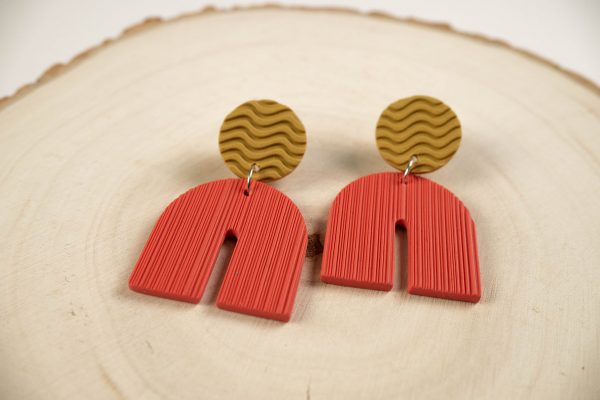 Pendientes Arco Coral - Ocre - Imagen 6