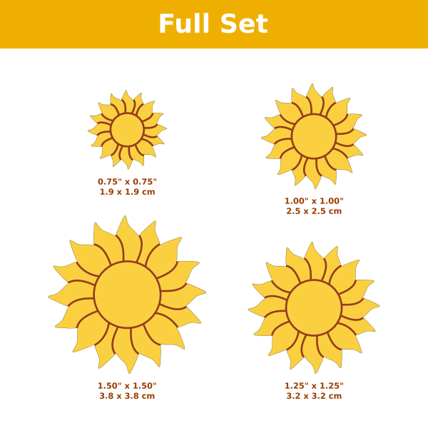 Sunflower Cutter and Stamp CAD Set