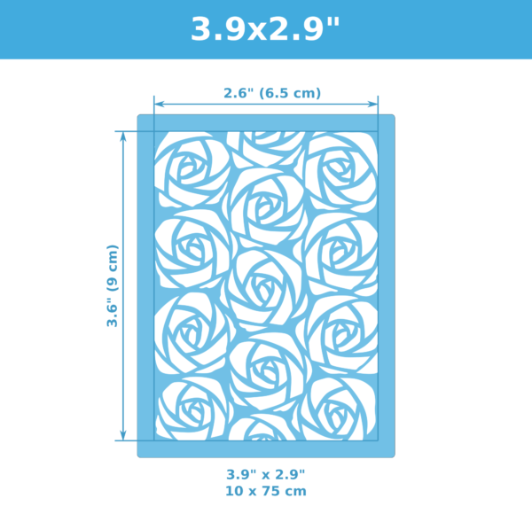 Mini Textura Stencil CAD Rosas #01