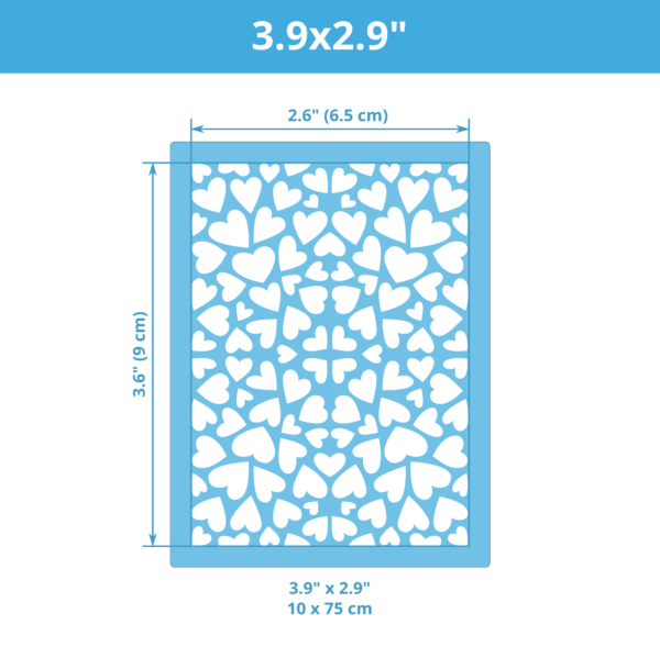 Mini Textura Stencil CAD Corazones #05