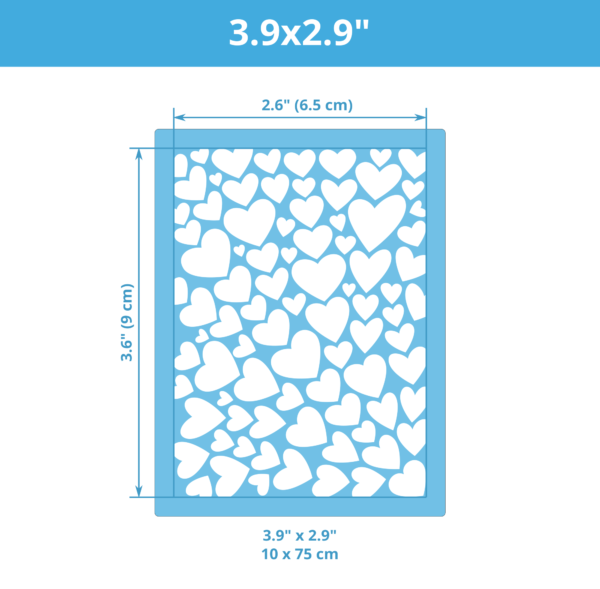 Mini Textura Stencil CAD Corazones #06