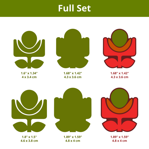 Cortadores CAD Pendientes Flor NCM con base #01